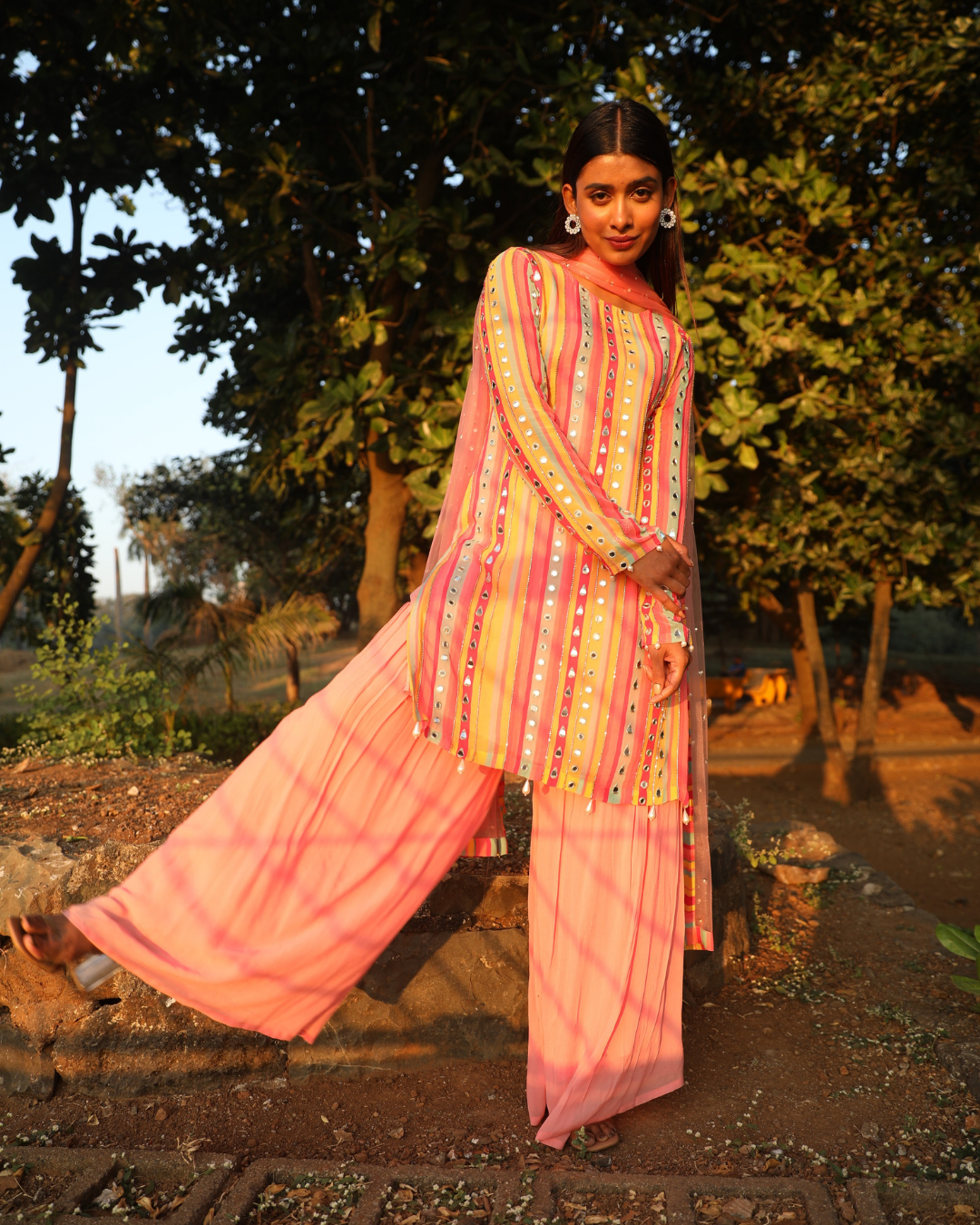 Aakhiya sharara pants and kurta and a matching flawless dupatta